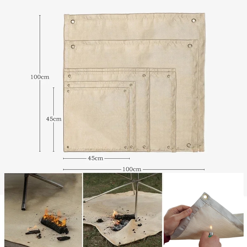 Outdoor Camping Grill - Camping-Feuerschutzmatte, hitzebeständige Decke, Outdoor-Feuerstellen-Unterlage, BBQ-Grill-Isoliermatte, flammhemmender