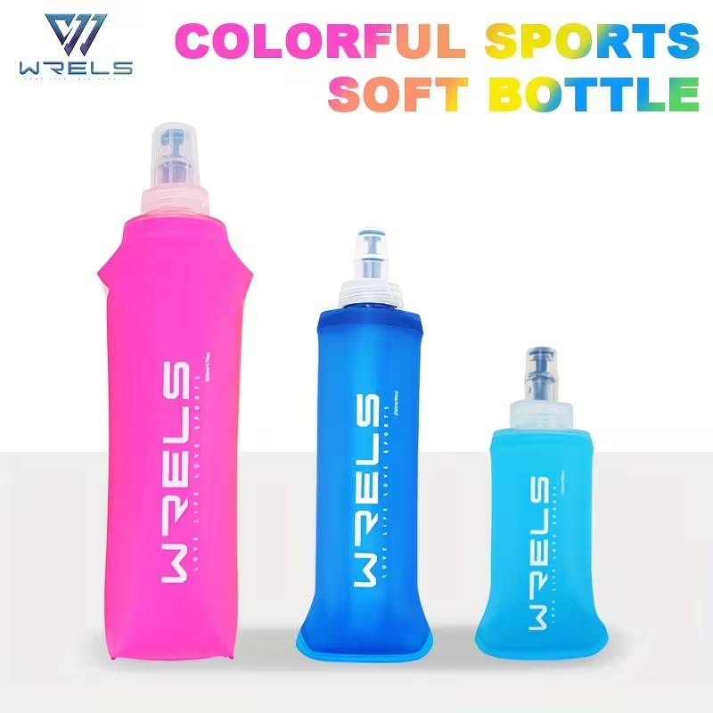Collapsible Water Bottle - WRELS Tragbare Sport-Softflasche BPA-frei Lauf- und