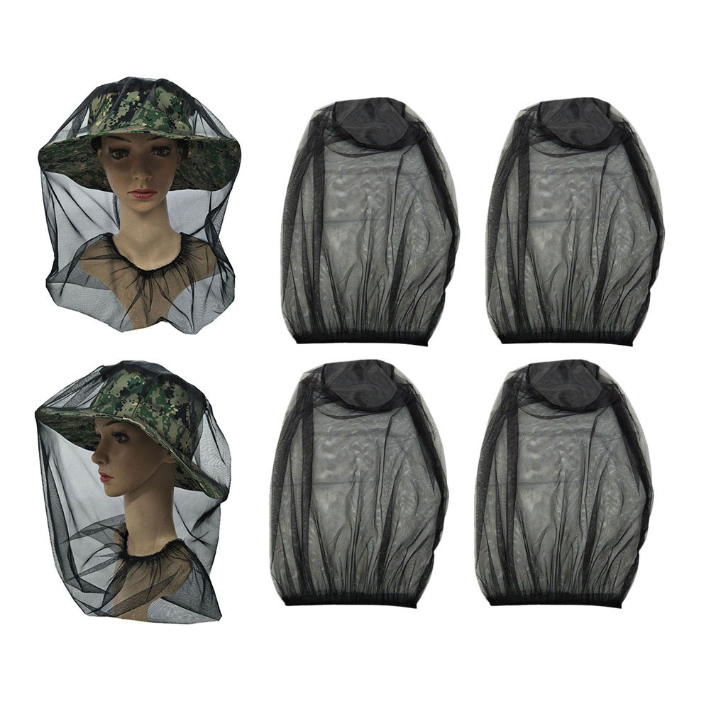 Outdoor Camping Mosquito Net - 4-teiliges Anti-Mücken-Kopfnetz, leichtes, tragbares Gesichtsnetz für