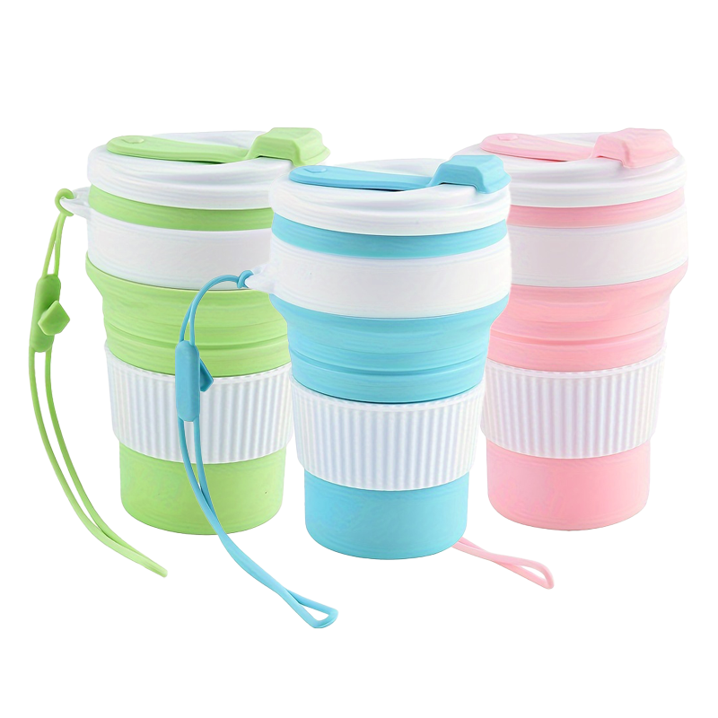 Collapsible Water Bottle - Zusammenklappbarer Silikon-Reisebecher, Wiederverwendbarer Faltbarer Wasserbecher mit