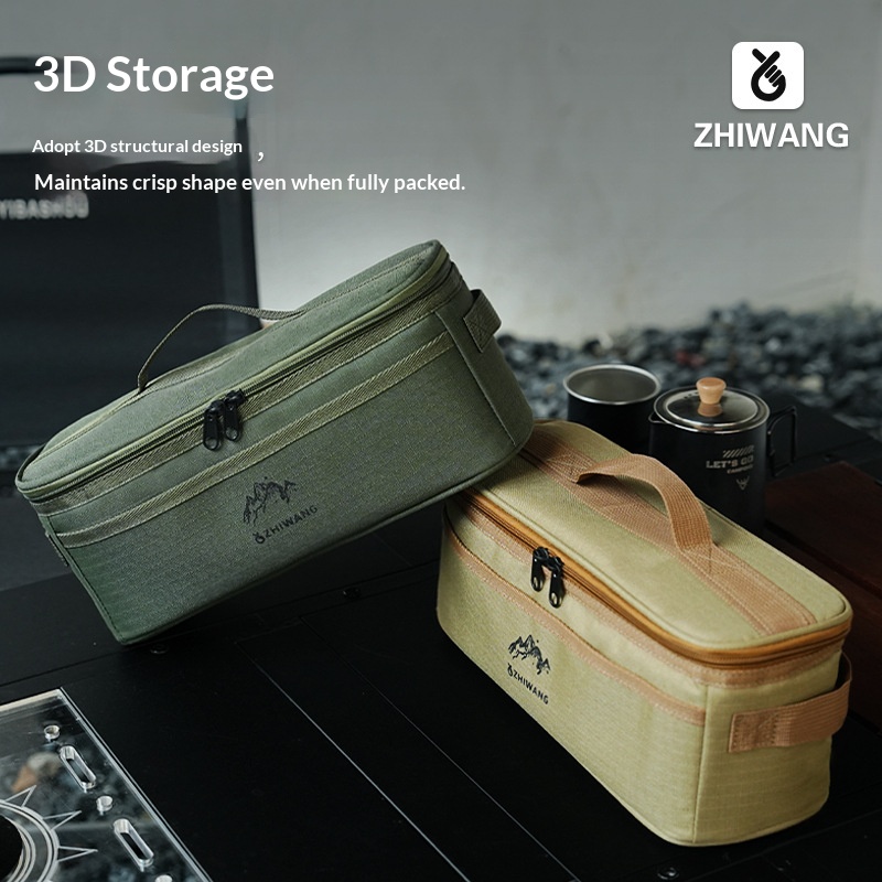 Outdoor Camping Cooking Equipment - Tragbare Multifunktionale Camping-Bestecktasche, Outdoor-Picknick-Kochgeschirr-Organizer für Reisen
