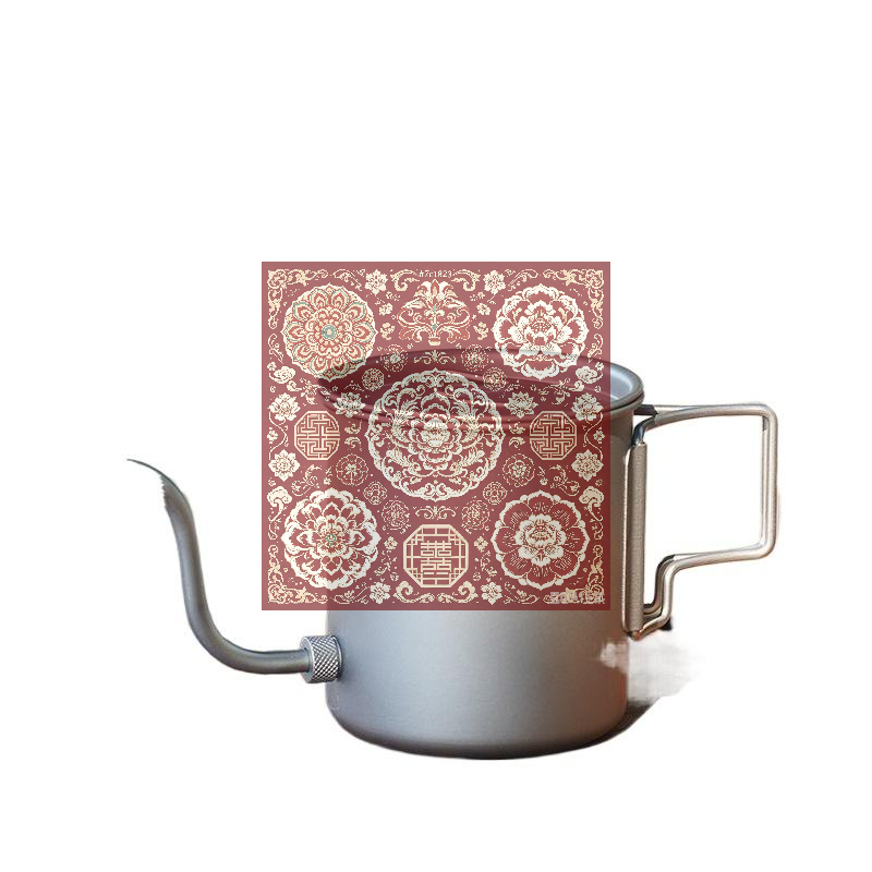 Outdoor Camping Kettle - Reiner Titan-Gooseneck-Kaffeekessel mit klappbarem Griff, ultraleicht