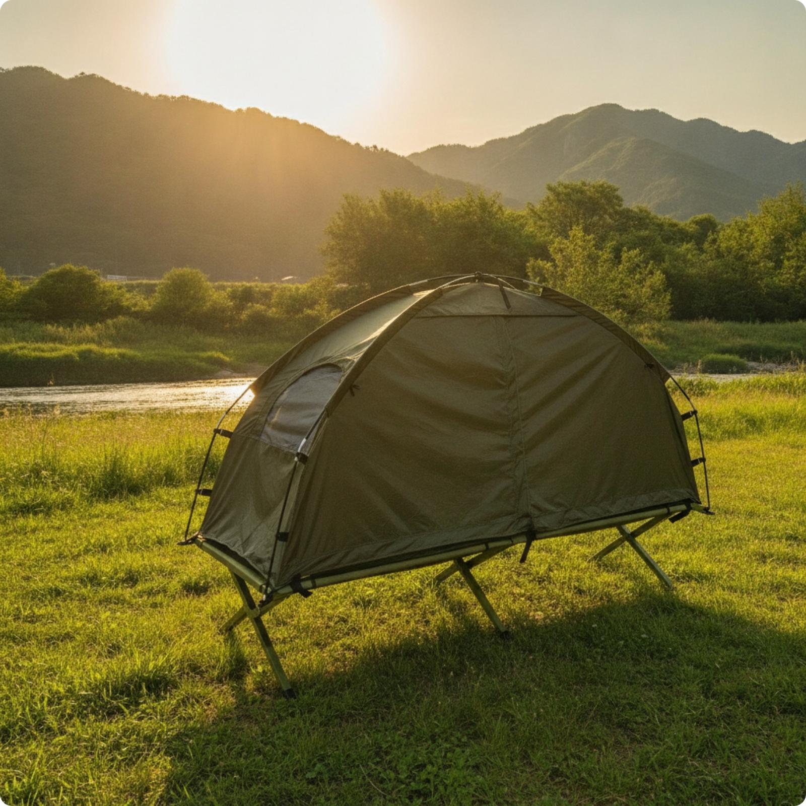 Outdoor Camping Guy - Kompaktes Outdoor-Feldbett-Schutzzelt für Camping mit 8