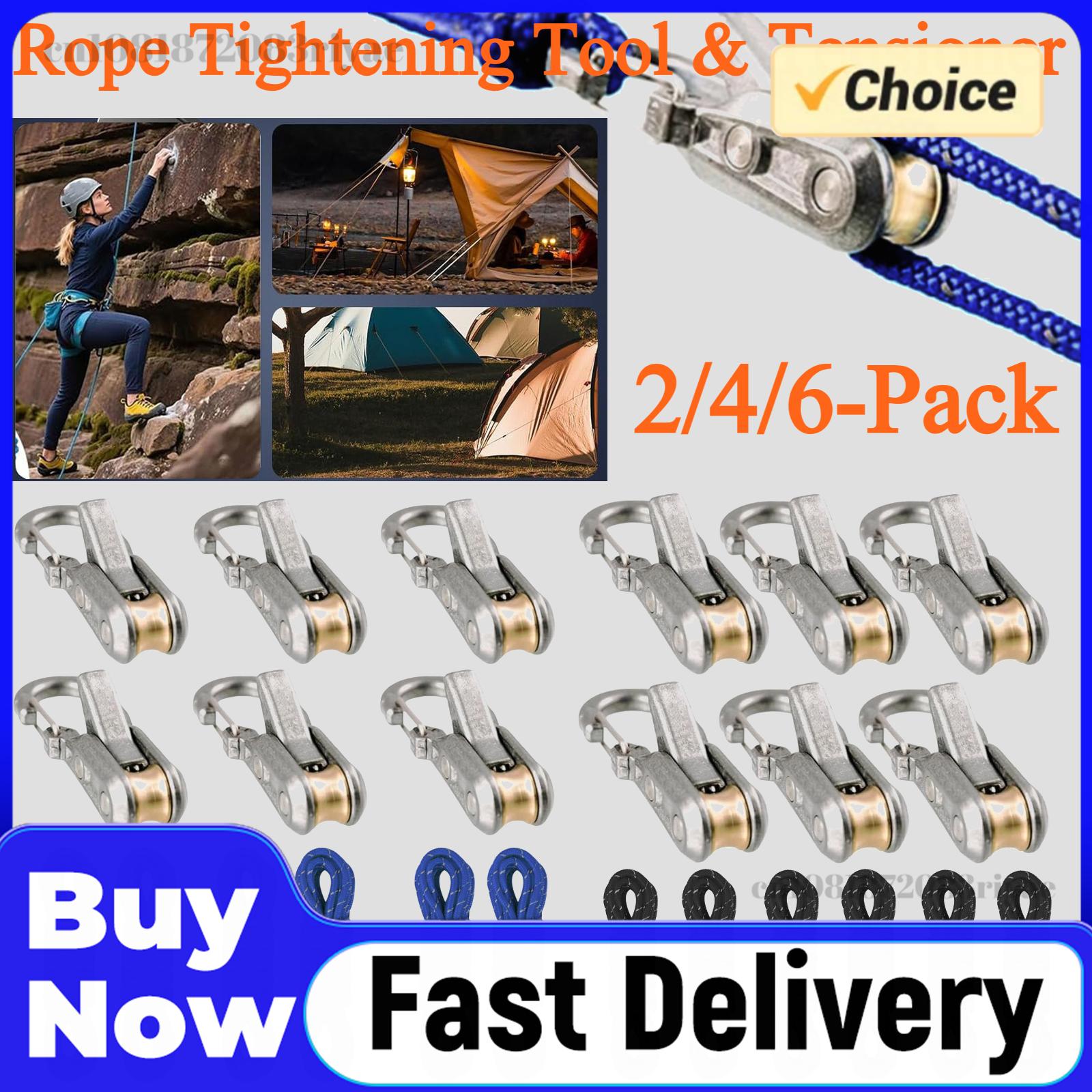 Outdoor Camping Guy - 2/4/6er-Pack Seilspanner & Spannvorrichtung, Hochleistungs-Zurrgurte mit