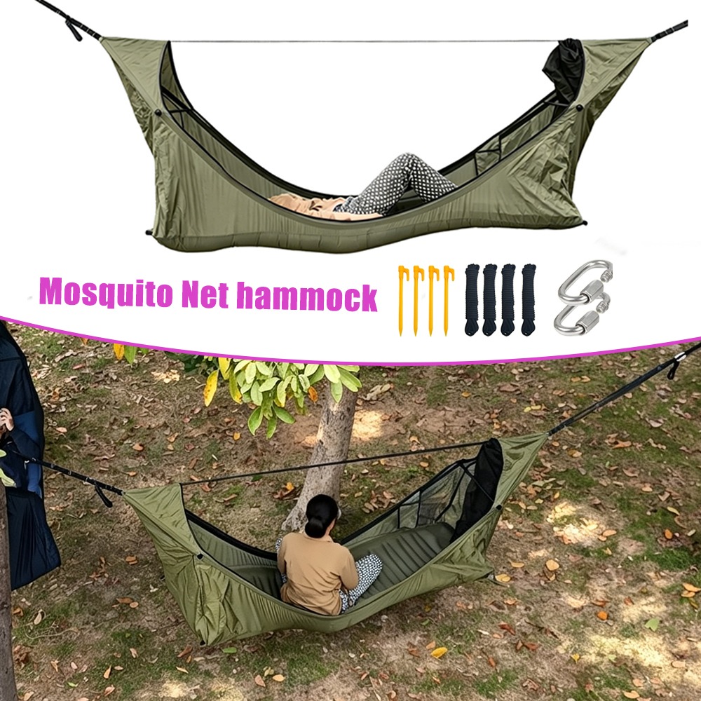 Outdoor Camping Mosquito Net - Flache Hängematte mit Moskitonetz, Schaukel, Campingzelt,