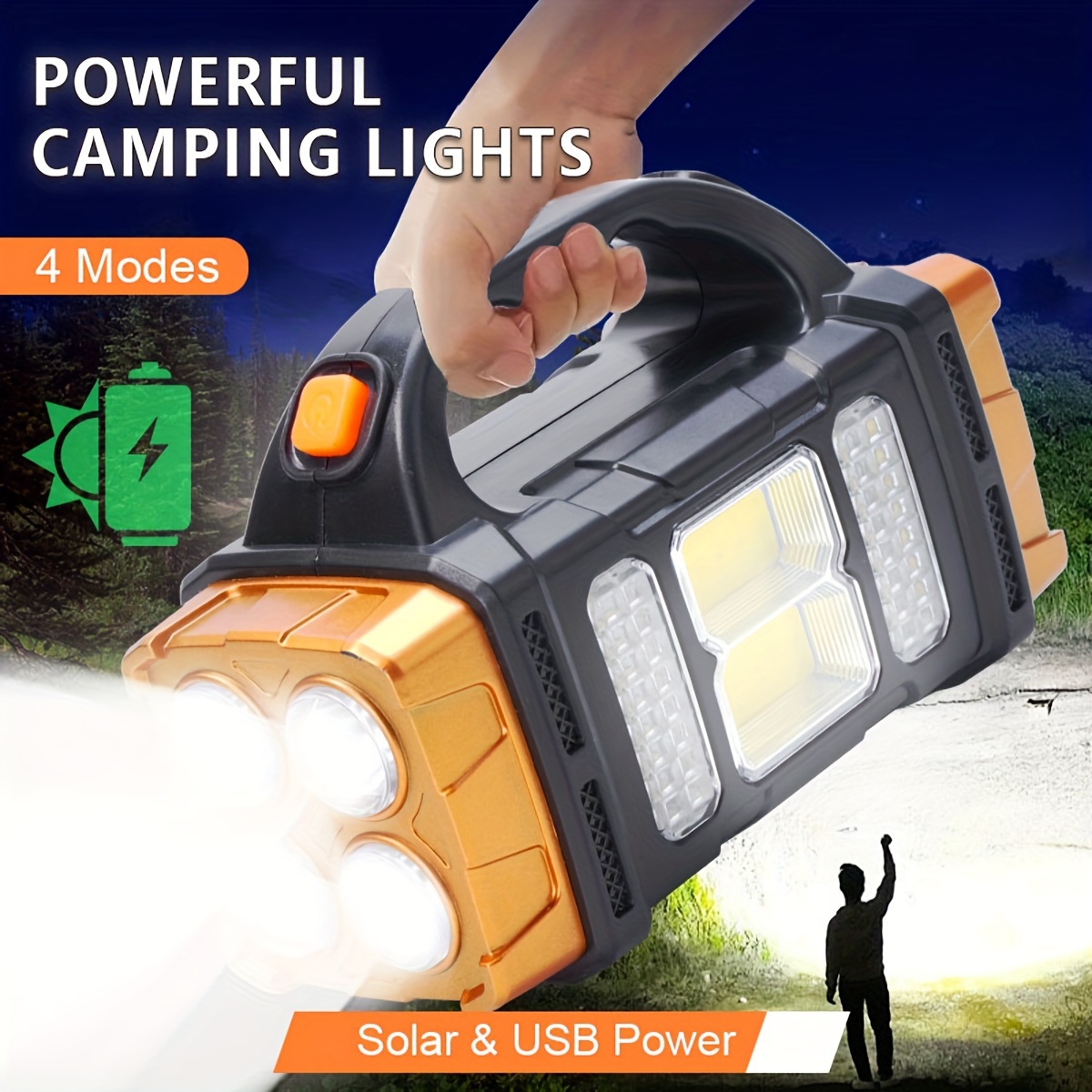 Outdoor Camping Decor - Neue verbesserte wiederaufladbare Hochleistungs-Solar-LED-Taschenlampe mit Powerbank,