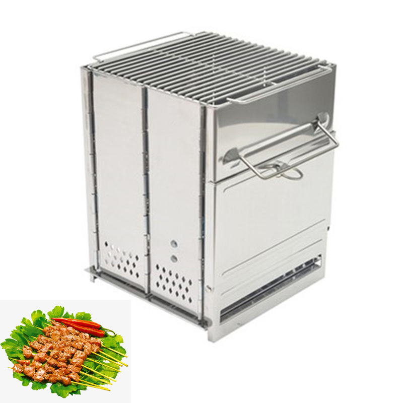 Outdoor Camping Cooking Equipment - Holzofen für Outdoor-Camping, Zerlegbarer Tragbarer Picknick-Ofen,