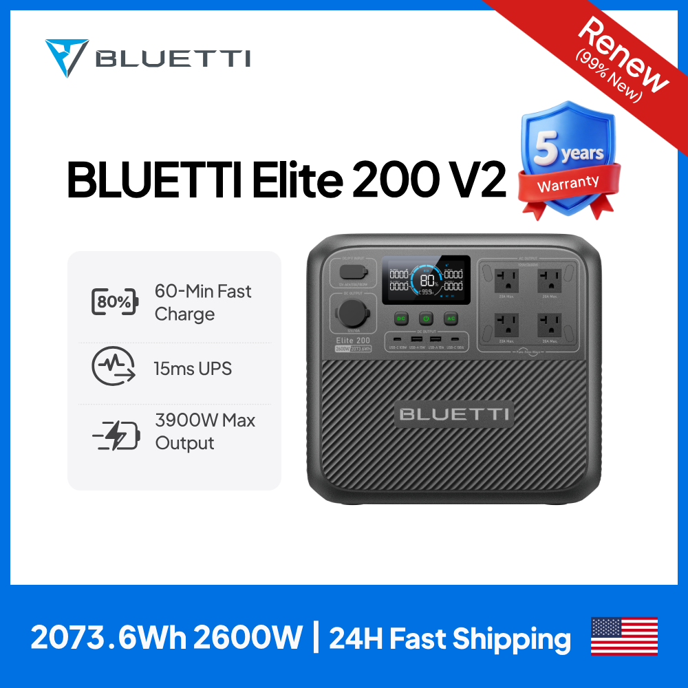 Outdoor Camping Oven - 【Renew】BLUETTI Elite 200 V2 Tragbare Powerstation