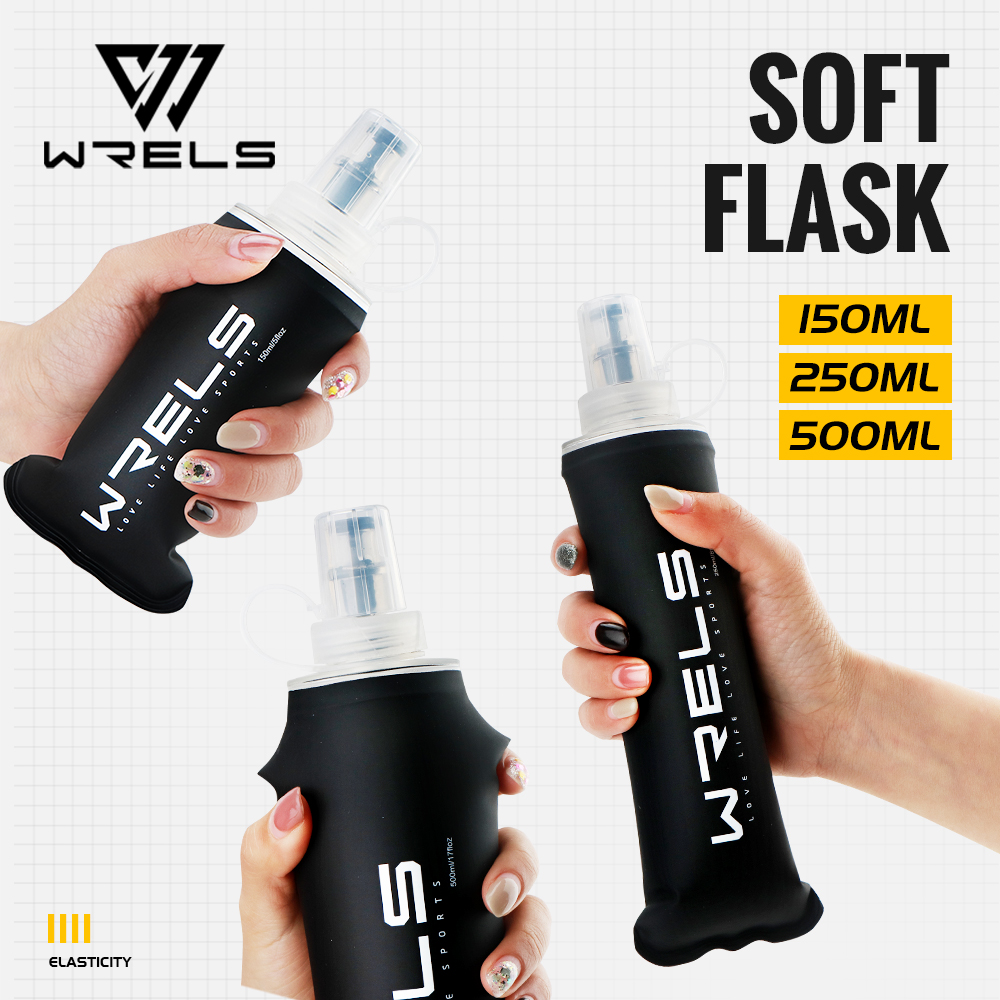 Collapsible Water Bottle - WRELS Soft Flask TPU Ultraleichte, zusammenklappbare,