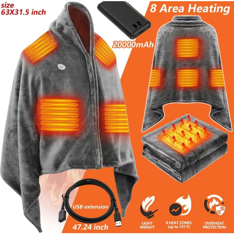 Outdoor Camping Heated Blanket - 2025 NewUSB beheizte Schaldecke, elektrische Wärmefolie