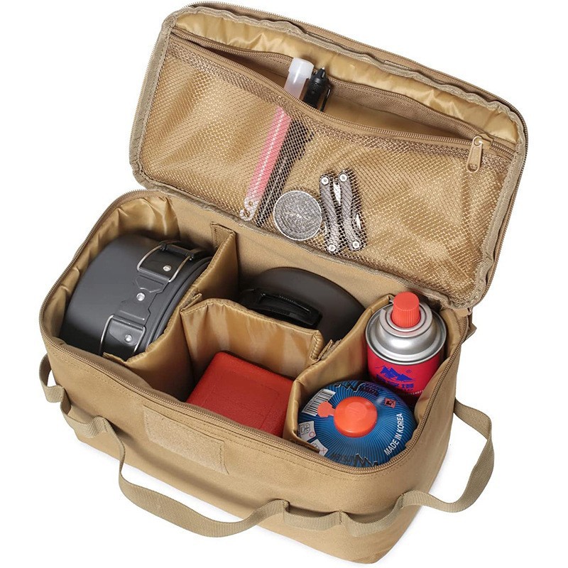 Outdoor Camping Cooking Equipment - Outdoor-Camping-Gastank-Aufbewahrungstasche, große Kapazität, tragbare Werkzeugtasche, Picknick-Kochgeschirr-Organizer,