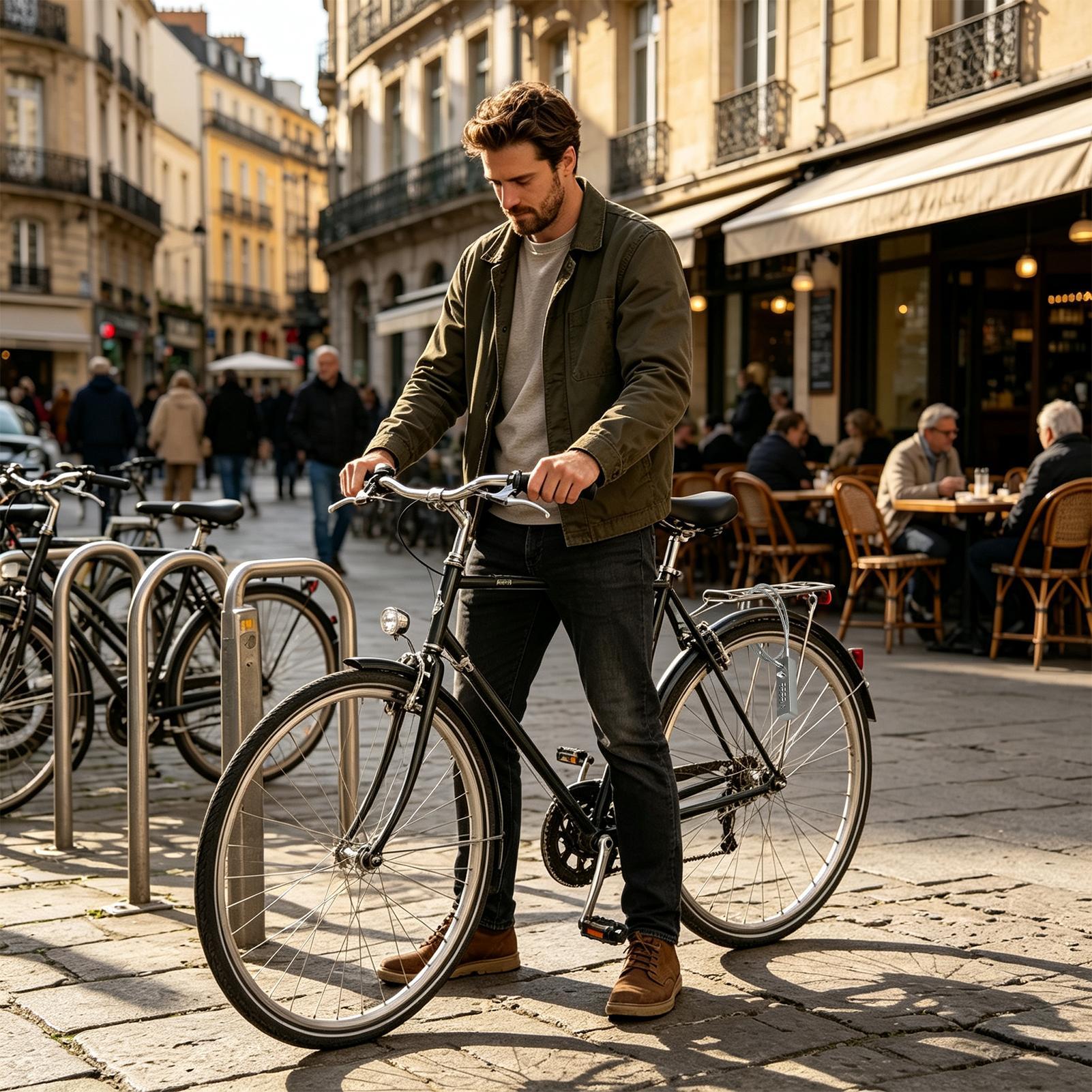 Urban Outdoor Camping - Fahrradschloss mit Zahlenkombination, rückstellbares 4-stelliges Sicherheitskabel,