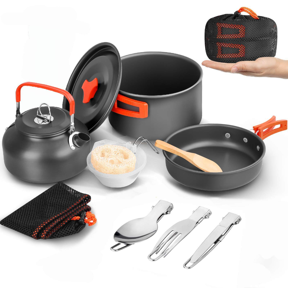 Outdoor Camping Kettle - Nestbares Kochgeschirr-Set aus Aluminium für den
