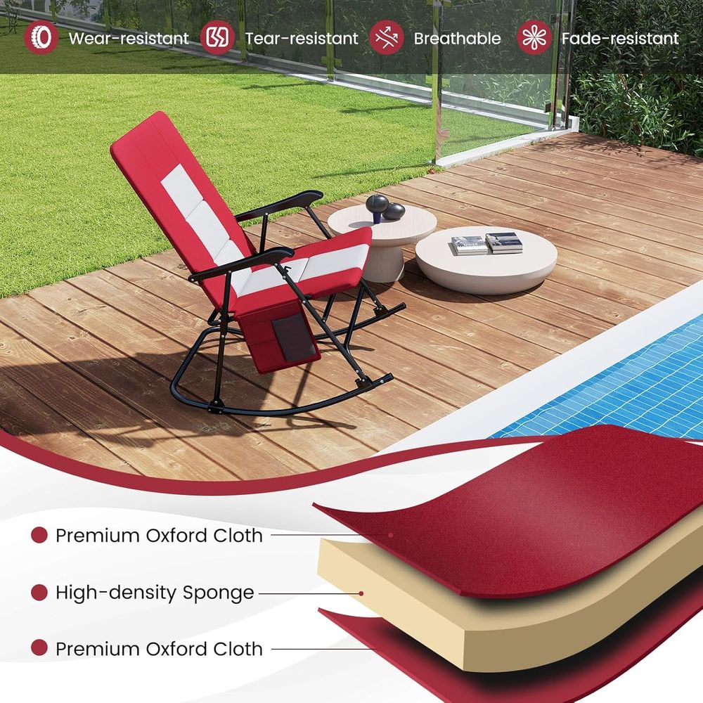 Extra großer gepolsterter Outd – Outdoor Camping Rocking Chair Bewertung und Preis