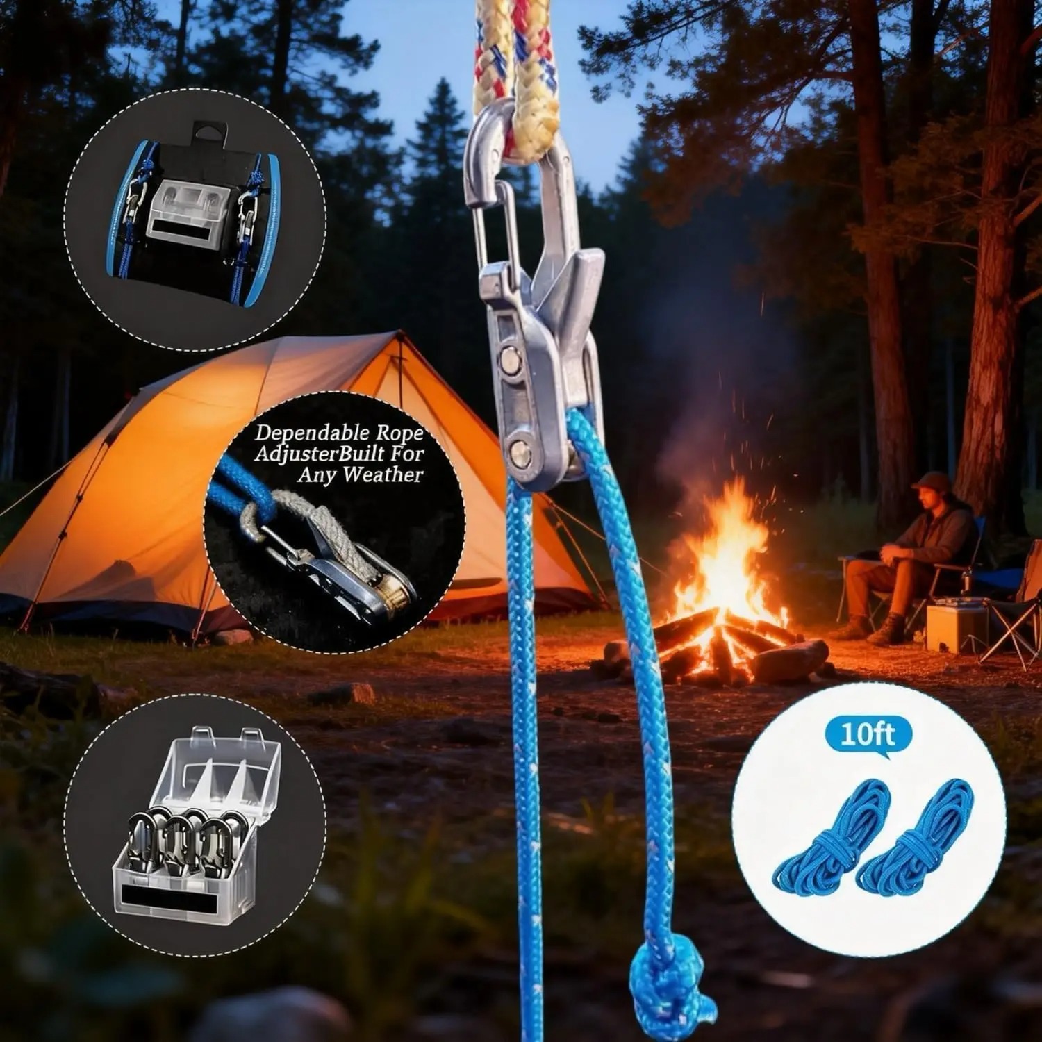 6-teiliges Paracord-Seilspanne – Outdoor Camping Guy Bewertung und Preis