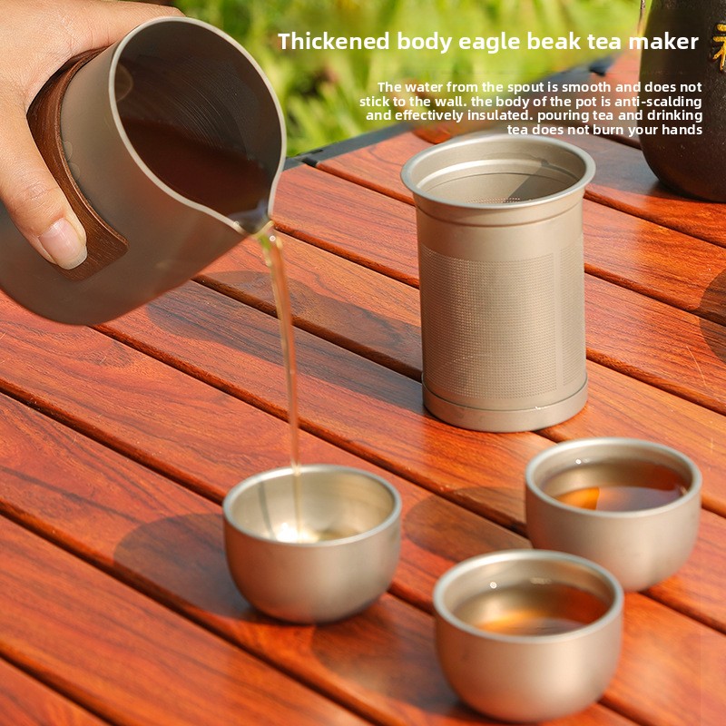 Tragbares Reise-Tee-Set mit Ti – Outdoor Camping Kettle Bewertung und Preis