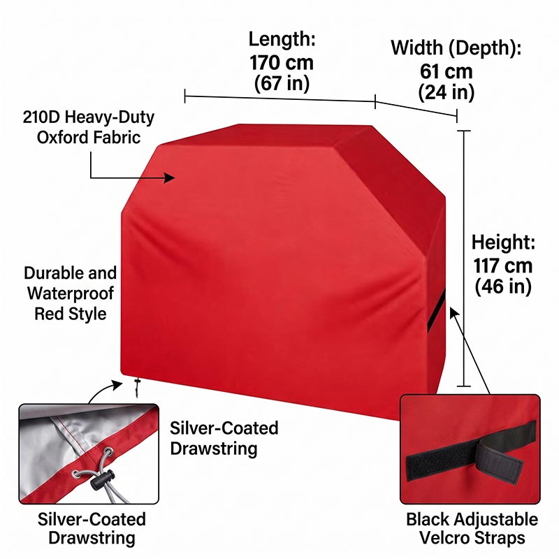 210D BBQ-Abdeckung Staubdicht  – Outdoor Camping Grill Bewertung und Preis