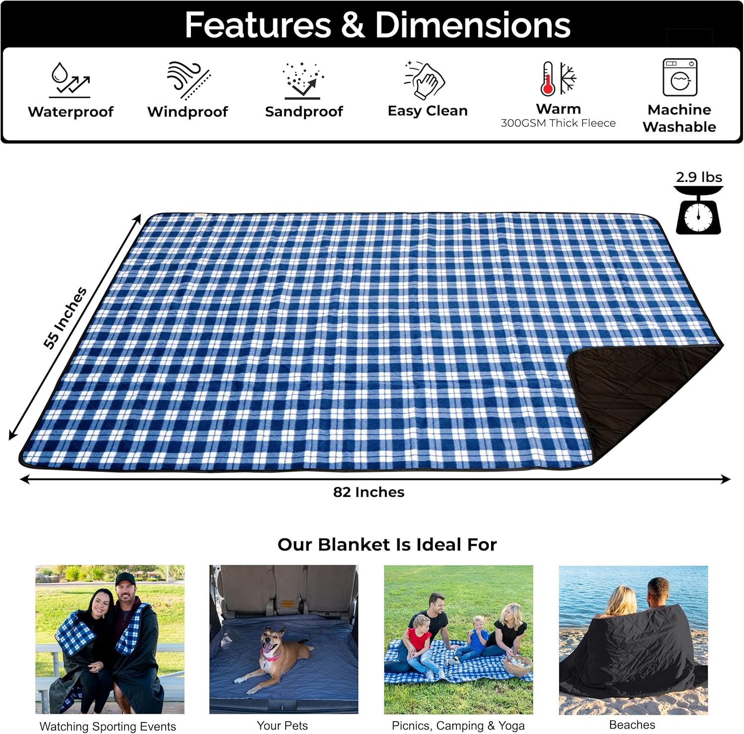 Große Wasserdichte Outdoor-Dec – Outdoor Camping Blanket Bewertung und Preis