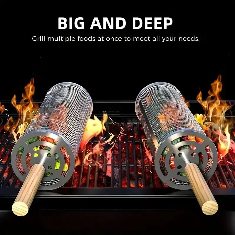 Edelstahl-Grillkorb, Runder Ro – Outdoor Camping Grill Bewertung und Preis